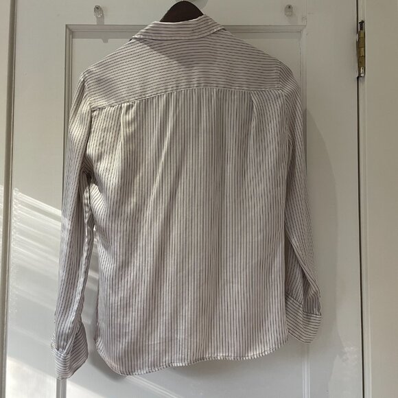 Vintage Armani Collezioni blouse, size 2, cream and black or navy stripes - Picture 4 of 7
